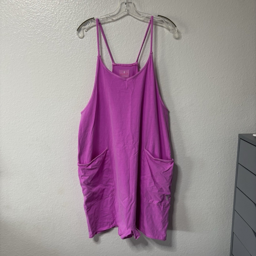 Free People Movement Magenta Pink Hot Shot Romper Size L Granola Girl Boho